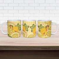 Hawaii Palaka Ceramic Mug Cute Ripe Mango Turtle On The Waves