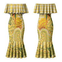 Hawaii Palaka Couples Matching Mermaid Dress and Hawaiian Shirt Cute Ripe Mango Turtle On The Waves