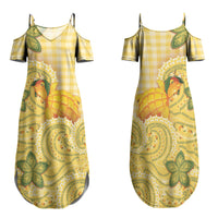 Hawaii Palaka Family Matching Summer Maxi Dress and Hawaiian Shirt Cute Ripe Mango Turtle On The Waves