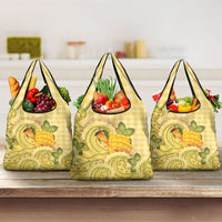 Hawaii Palaka Grocery Bag Cute Ripe Mango Turtle On The Waves