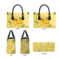 Hawaii Palaka Leather Bag Cute Ripe Mango Turtle On The Waves
