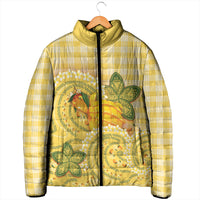 Hawaii Palaka Padded Jacket Cute Ripe Mango Turtle On The Waves