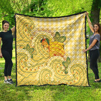 Hawaii Palaka Quilt Cute Ripe Mango Turtle On The Waves