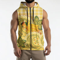 Hawaii Palaka Sleeveless Zip Hoodie Cute Ripe Mango Turtle On The Waves