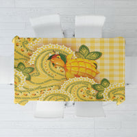 Hawaii Palaka Tablecloth Cute Ripe Mango Turtle On The Waves