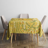 Hawaii Palaka Tablecloth Cute Ripe Mango Turtle On The Waves