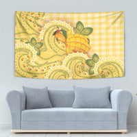 Hawaii Palaka Tapestry Cute Ripe Mango Turtle On The Waves