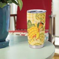 Hawaii Palaka Tumbler Cup Cute Ripe Mango Turtle On The Waves