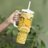 Hawaii Palaka Tumbler With Handle Cute Ripe Mango Turtle On The Waves