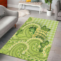 Hawaii Palaka Area Rug Cute Green Mango Turtle On The Waves