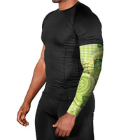 Hawaii Palaka Arm Sleeves Cute Green Mango Turtle On The Waves
