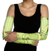 Hawaii Palaka Arm Sleeves Cute Green Mango Turtle On The Waves