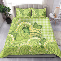 Hawaii Palaka Bedding Set Cute Green Mango Turtle On The Waves