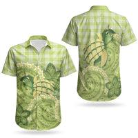 Hawaii Palaka Couples Matching Tank Maxi Dress and Hawaiian Shirt Cute Green Mango Turtle On The Waves