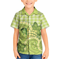 Hawaii Palaka Kid Hawaiian Shirt Cute Green Mango Turtle On The Waves