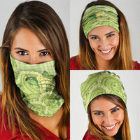 Hawaii Palaka Neck Gaiter Cute Green Mango Turtle On The Waves