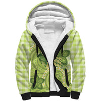 Hawaii Palaka Sherpa Hoodie Cute Green Mango Turtle On The Waves