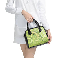Hawaii Palaka Shoulder Handbag Cute Green Mango Turtle On The Waves