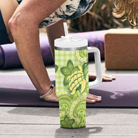 Hawaii Palaka Tumbler With Handle Cute Green Mango Turtle On The Waves