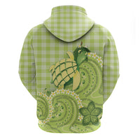 Hawaii Palaka Zip Hoodie Cute Green Mango Turtle On The Waves