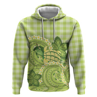 Hawaii Palaka Zip Hoodie Cute Green Mango Turtle On The Waves