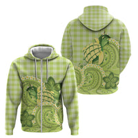 Hawaii Palaka Zip Hoodie Cute Green Mango Turtle On The Waves
