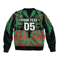 Custom Aotearoa Ngati Hine Bomber Jacket Maori Pattern New Zealand - Polynesian Pride