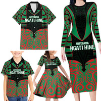 Custom Aotearoa Ngati Hine Family Matching Long Sleeve Bodycon Dress and Hawaiian Shirt Maori Pattern New Zealand DT05 - Polynesian Pride