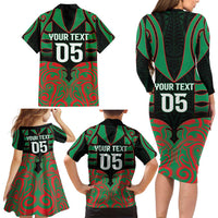 Custom Aotearoa Ngati Hine Family Matching Long Sleeve Bodycon Dress and Hawaiian Shirt Maori Pattern New Zealand DT05 - Polynesian Pride