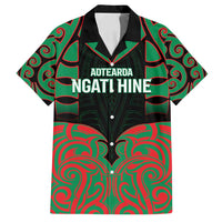 Custom Aotearoa Ngati Hine Family Matching Long Sleeve Bodycon Dress and Hawaiian Shirt Maori Pattern New Zealand DT05 Dad's Shirt - Short Sleeve Green - Polynesian Pride