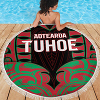 Aotearoa Tuhoe Beach Blanket Maori Pattern New Zealand - Polynesian Pride