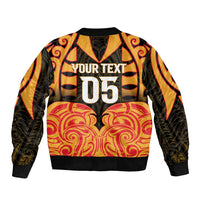 Custom Aotearoa Waikato Sleeve Zip Bomber Jacket Maori Pattern New Zealand - Polynesian Pride