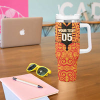 Custom Aotearoa Waikato Tumbler With Handle Maori Pattern New Zealand - Polynesian Pride