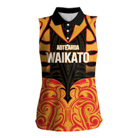 Custom Aotearoa Waikato Women Sleeveless Polo Shirt Maori Pattern New Zealand - Polynesian Pride