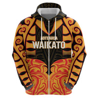 Custom Aotearoa Waikato Zip Hoodie Maori Pattern New Zealand - Polynesian Pride