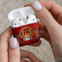 Tonga King's Birthday AirPods Case Gold Royal Crown Tribal Patterns