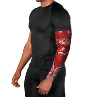 Tonga King's Birthday Arm Sleeves Gold Royal Crown Tribal Patterns
