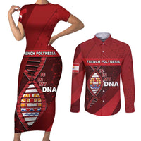 French Polynesia Is In My DNA Couples Matching Short Sleeve Bodycon Dress and Long Sleeve Button Shirt - Polynesian Pride