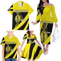 New Caledonia Is In My DNA Family Matching Off The Shoulder Long Sleeve Dress and Hawaiian Shirt - Polynesian Pride