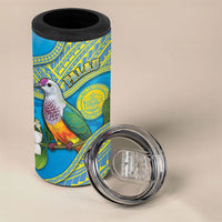 Personalised Palau Biib Bird 4 in 1 Can Cooler Tumbler Rur Flower And Rock Islands Patterns