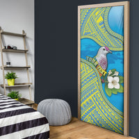 Personalised Palau Biib Bird Door Cover Rur Flower And Rock Islands Patterns
