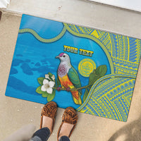 Personalised Palau Biib Bird Rubber Doormat Rur Flower And Rock Islands Patterns