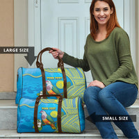 Personalised Palau Biib Bird Travel Bag Rur Flower And Rock Islands Patterns