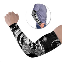Personalised Guam Liberation Day Arm Sleeves Black White Latte Stone Tribal Patterns