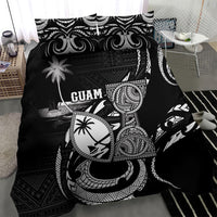 Guam Liberation Day Bedding Set Black White Latte Stone Tribal Patterns