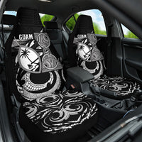 Guam Liberation Day Car Seat Cover Black White Latte Stone Tribal Patterns