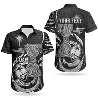 Personalised Guam Liberation Day Couples Matching Mermaid Dress and Hawaiian Shirt Black White Latte Stone Tribal Patterns DT05 - Polynesian Pride