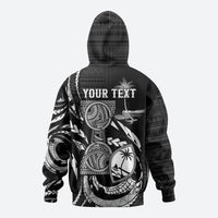 Personalised Guam Liberation Day Hoodie Black White Latte Stone Tribal Patterns
