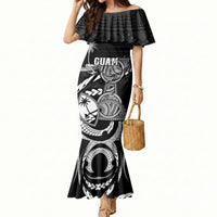 Personalised Guam Liberation Day Mermaid Dress Black White Latte Stone Tribal Patterns DT05 Women Black - Polynesian Pride