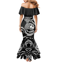 Personalised Guam Liberation Day Mermaid Dress Black White Latte Stone Tribal Patterns DT05 - Polynesian Pride